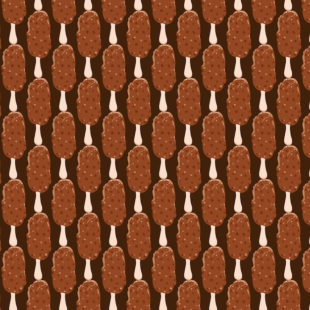 Lekker chocoladereep ijs naadloos patroon