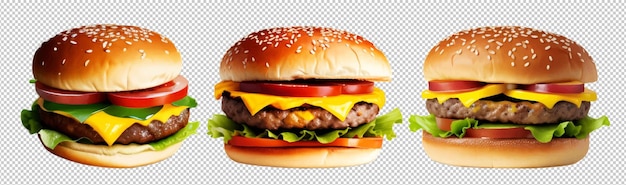 Vector lekker grote klassieke cheeseburger op witte achtergrond geïsoleerd png