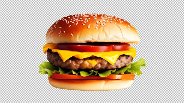 Vector lekker grote klassieke cheeseburger op witte achtergrond geïsoleerd png