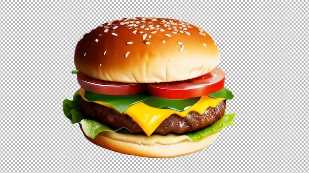 Vector lekker grote klassieke cheeseburger op witte achtergrond geïsoleerd png