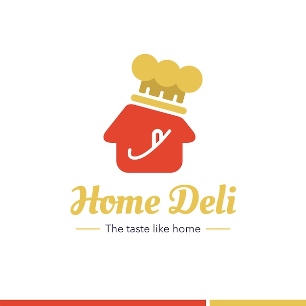 Vector lekker thuiskok chef-kok heerlijk recept logo ontwerp huis cartoon met chef-kok hoed met tong omhoog