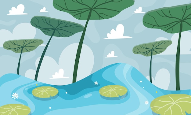 lelie meer illustratie vector voor natuur meer illustratie vector background