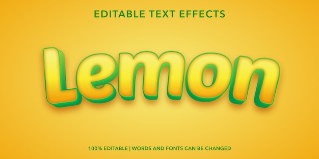 Lemon 3d Style Editable Text Effect