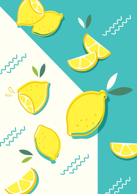 Lemon abstract pattern background