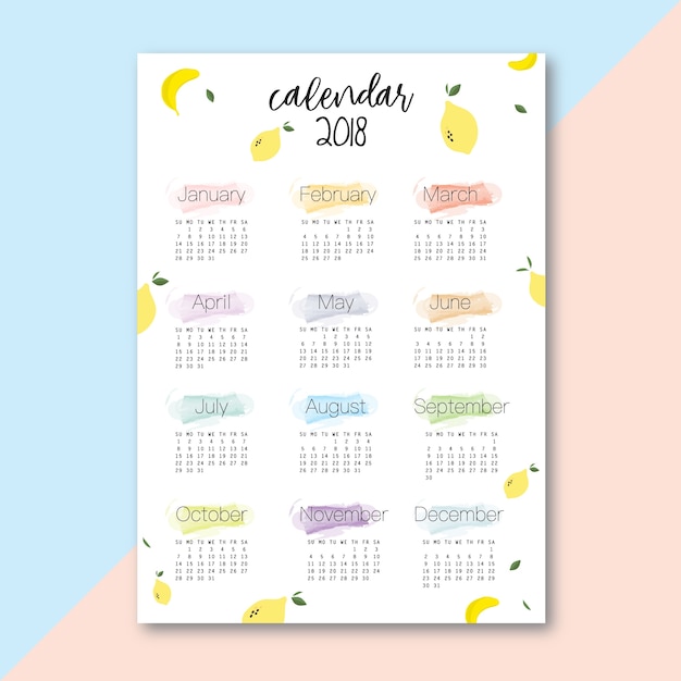 Calendario limone 2018cute design