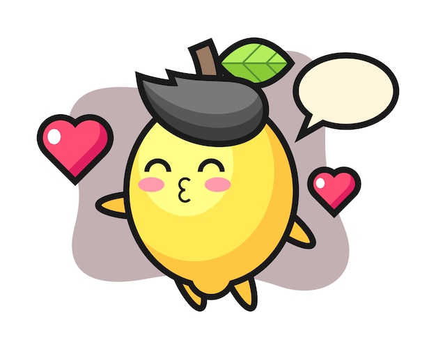 Lemon character cartoon with kissing gesture