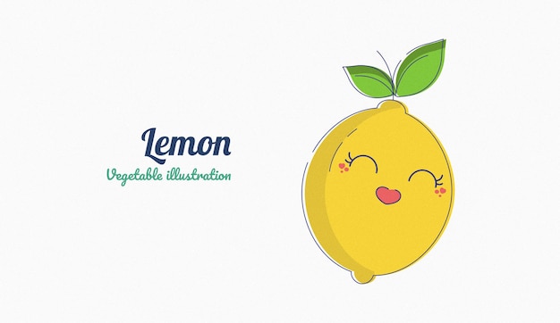 Illustrazione del carattere del limone, vettore di disegno dell'autoadesivo