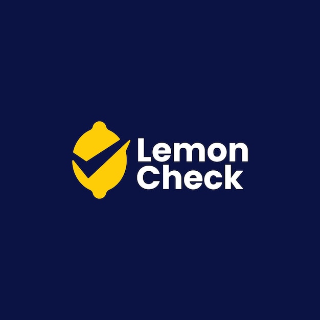lemon check logo vector icon illustration