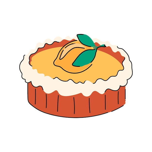 Lemon cheesecake Lemon tart Lemonflavored cake Cake icon Abstract illustration of a dessert