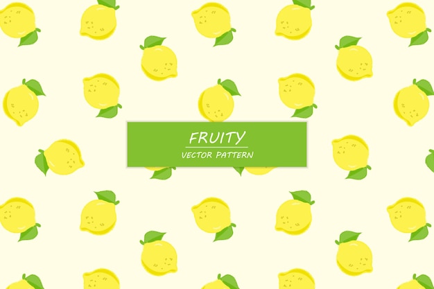 Lemon citrus fruit summer style cute vector seamless repeat pattern