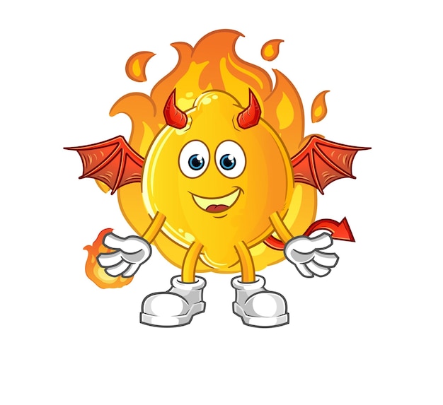 Lemon demon with wings character cartoon mascot vector