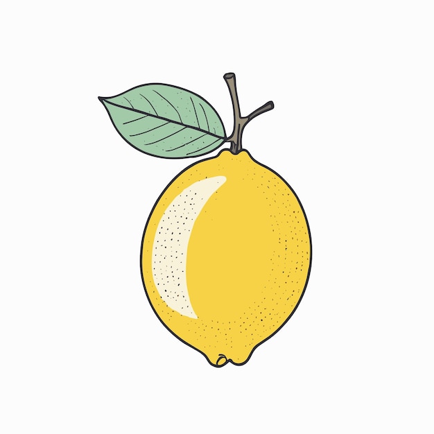 Vector lemon drawing vector illustration