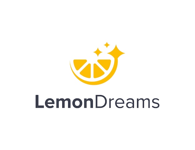レモンと夢のシンプルで洗練された創造的な幾何学的なモダンなロゴデザイン