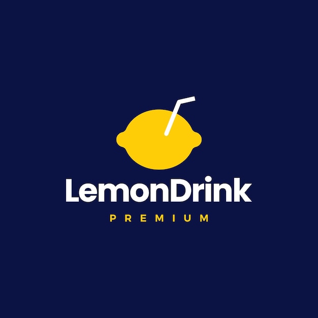 Vector lemon drink logo vector icon illustration