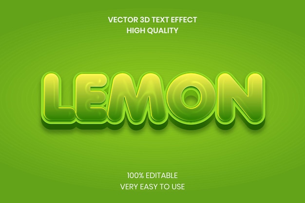 Lemon Editable 3d Bold Text Style Effect Mockup Template