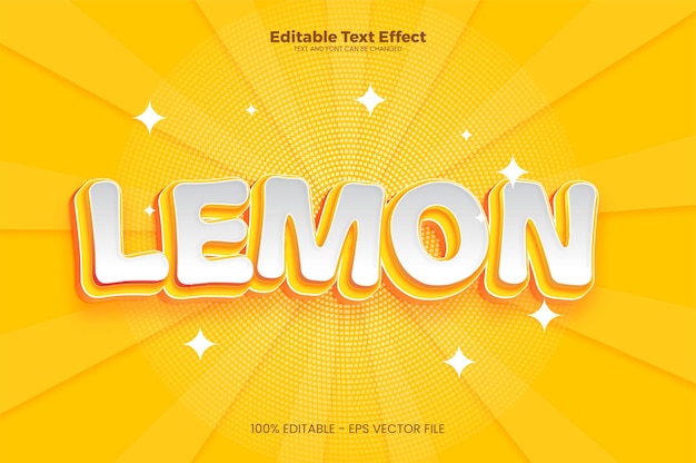 Lemon editable text effect in modern trend style