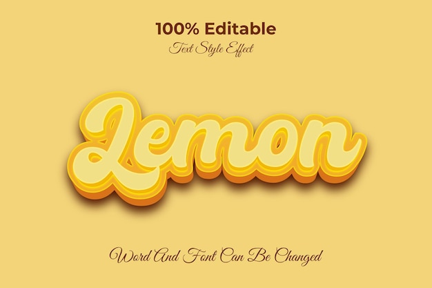 Vector lemon editable text effect template