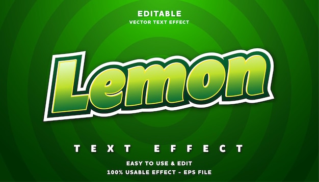 lemon editable text effect with modern and simple style usable for logo or campaign title