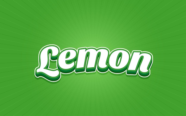 Lemon editable text effect with modern and simple style