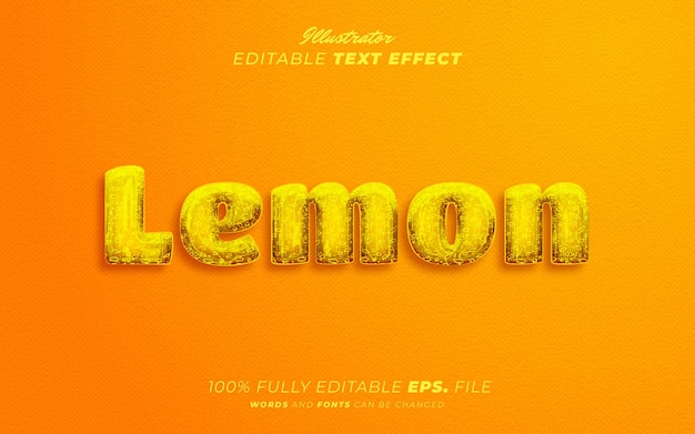 Lemon editable text effect