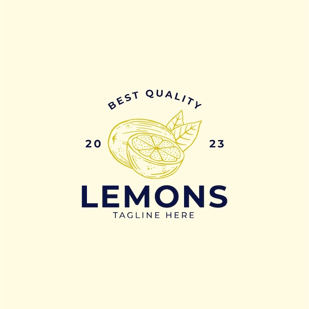 Векторный шаблон логотипа лимонной фермы