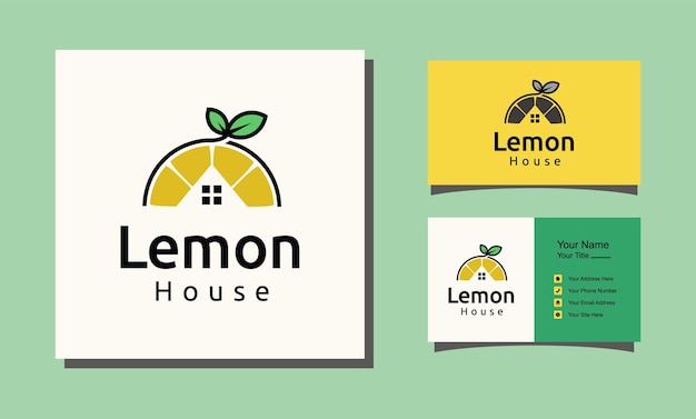 Lemon fresh house fruits logo design template