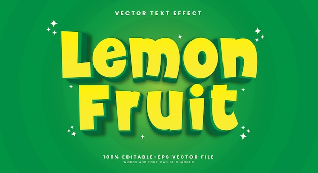 lemon fruit 3d editable text effect template
