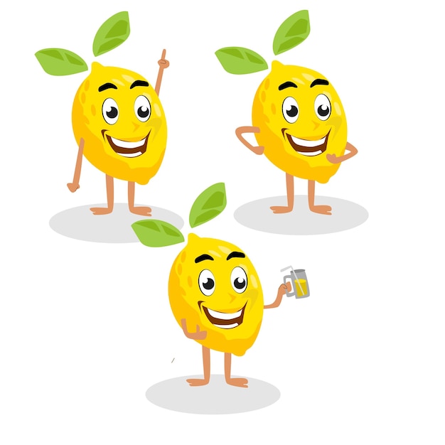 lemon fruit cartoon mascot character