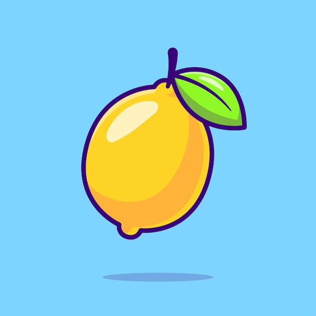 Вектор Лимон фрукты мультфильм векторная иконка иллюстрация еда природа иконка концепция изолированные премиум вектор плоский