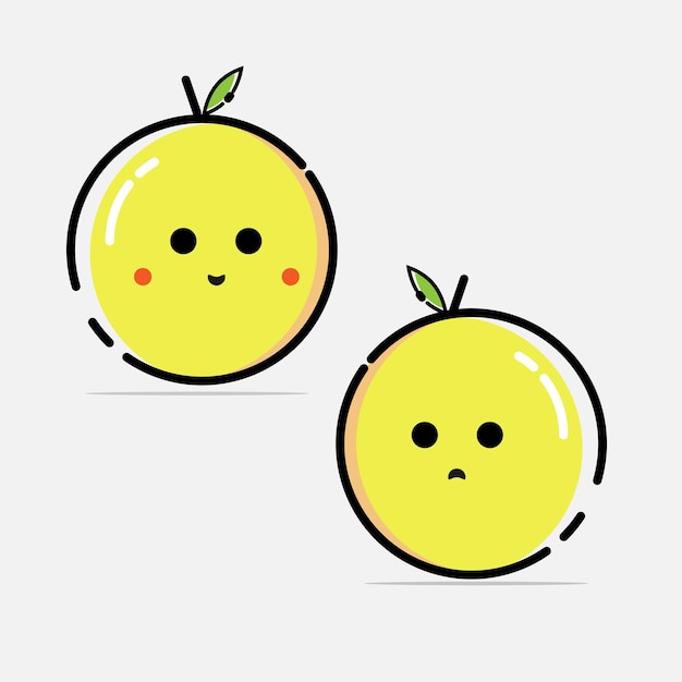 Lemon fruit character flat design