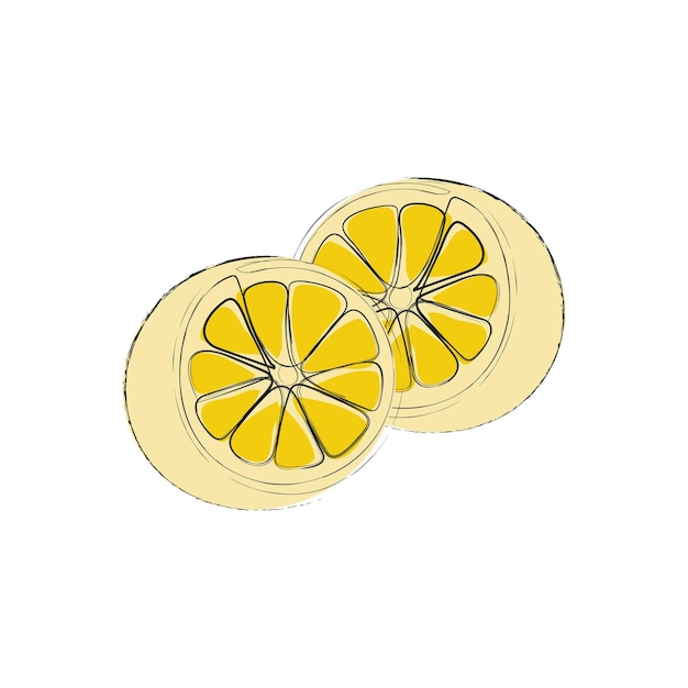 Lemon fruit in continuous one line drawing style. Hand drawn vector illustration.