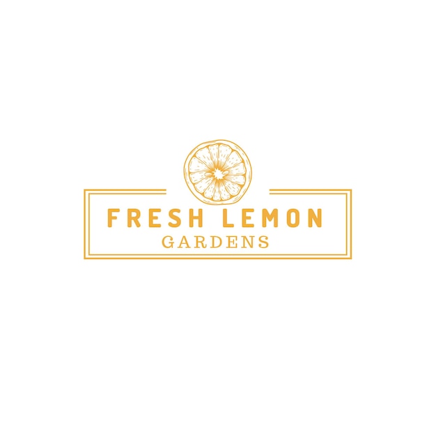 Lemon fruit farm store logo