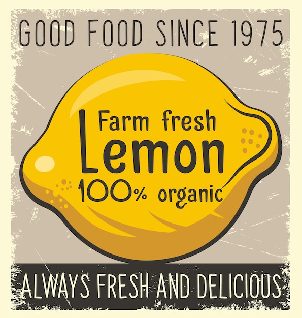 Lemon fruit label design promotional vector poster