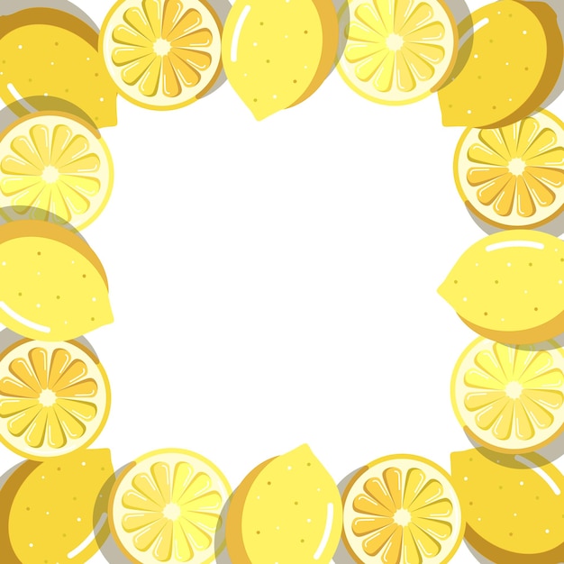 Vector lemon fruit pattern frame background