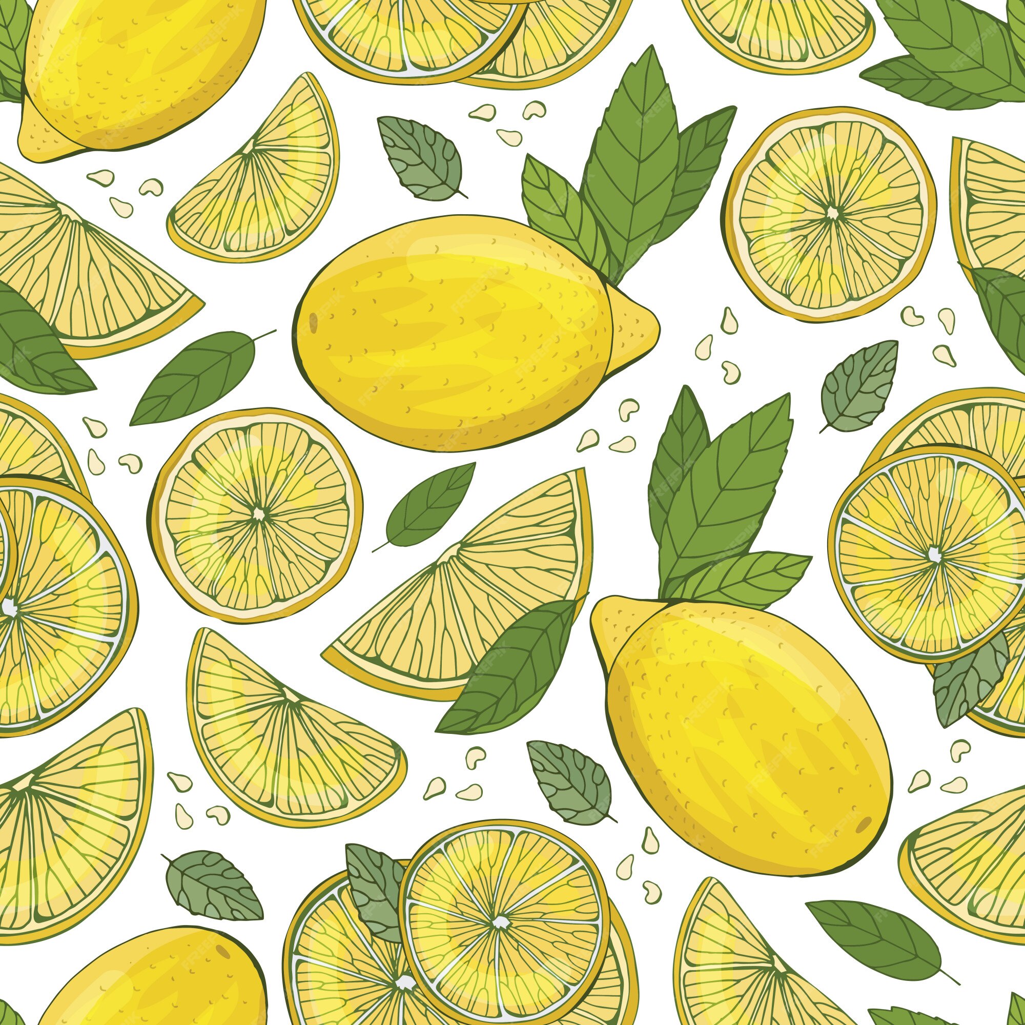 Premium Vector | Lemon fruit seamless pattern. fashion design. food  printing for dress, curtain or kitchen towel. hand drawn wallpaper. citrus  sketch background. pattern for textiles, paper,