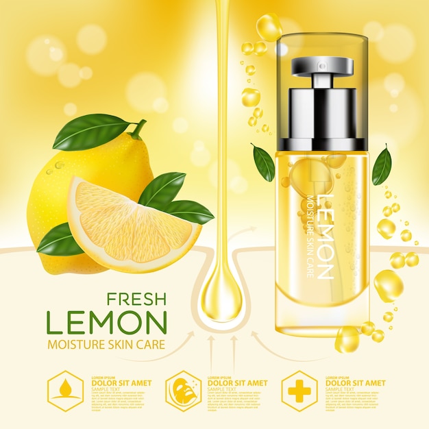 lemon fruit Serum Moisture Skin Care Cosmetic