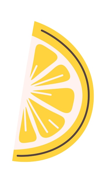 Vector lemon fruit slice
