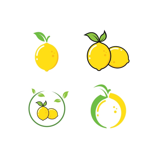 Lemon  fruit  vector  illustration concept  design template