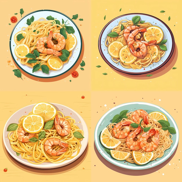 Lemon garlic shrimp and pasta