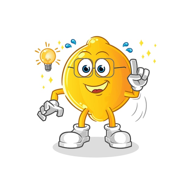 Lemon got an idea cartoon. mascot vector