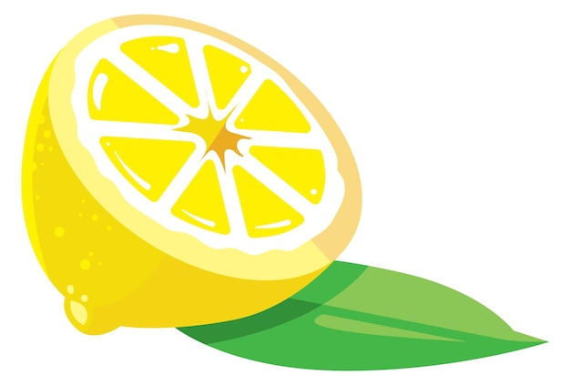 Lemon half cut cartoon icon tropical fruit