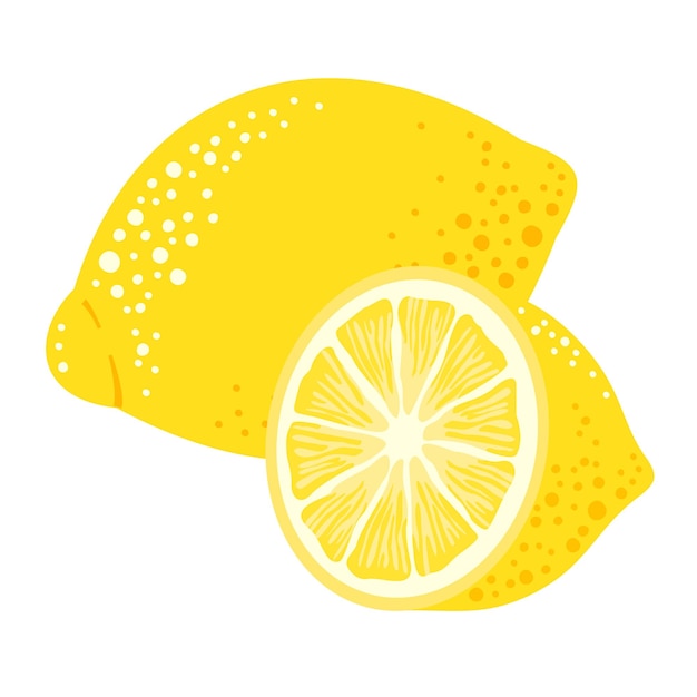 Vector lemon and half