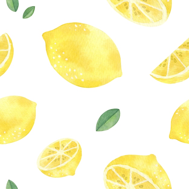 Lemon handdrawn seamless pattern