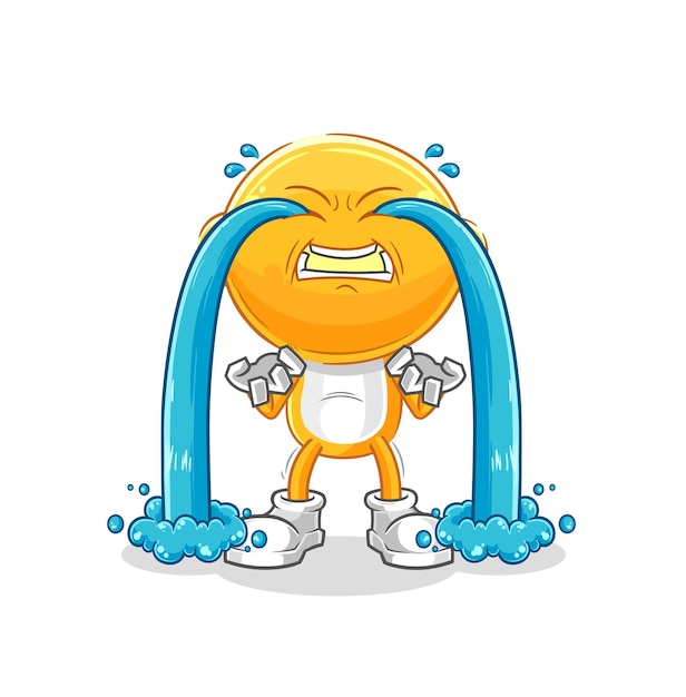 Vector lemon head crying illustration character vector