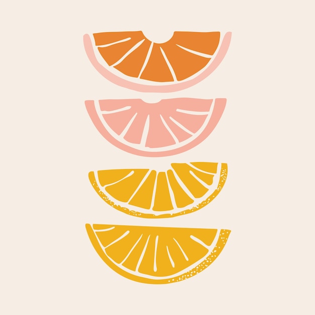 Vector lemon illustration inspirational card with doodles lemons and oranges isolated in the background