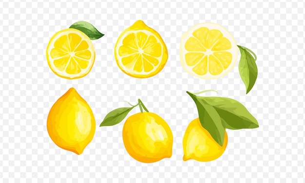 Lemon isolated transparent watercolor vector generative ai