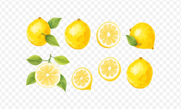 Lemon isolated transparent watercolor vector generative ai