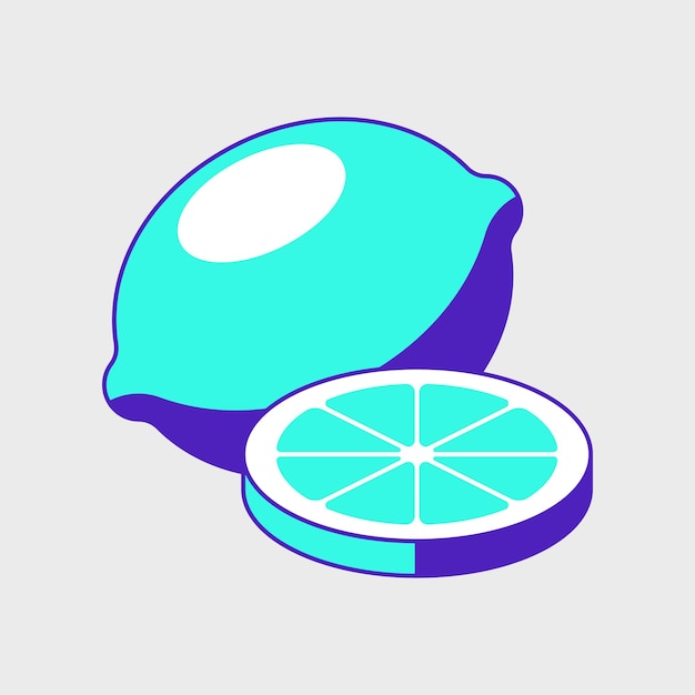 Lemon isometric vector icon illustration