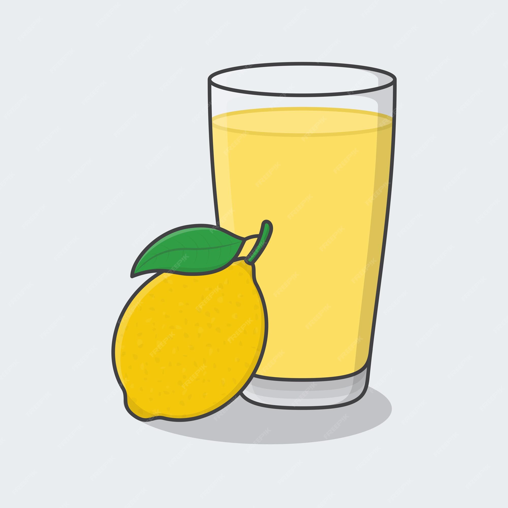Premium Vector | Lemon juice with fruit in glass cartoon vector  illustration lemon juice flat icon outline