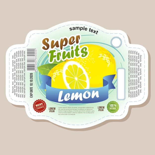 Lemon label sticker